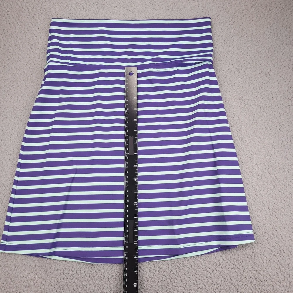 ELLIE KAI Skirt Womens Size 4 Mini Foldover Purple and Mint Stripe Activewear